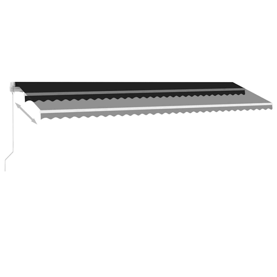 Copertină autonomă retractabilă manual, antracit, 600x300 cm - 3 | YEO