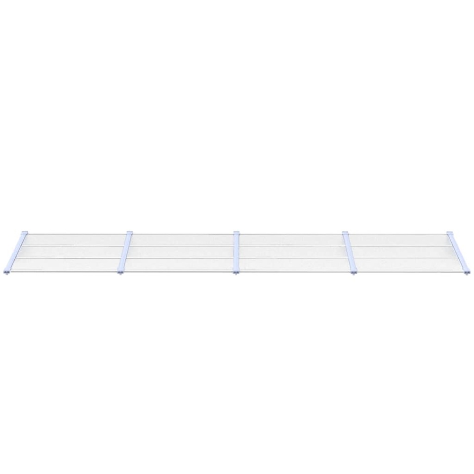 Copertină de ușă, gri și transparent, 396x90 cm, policarbonat - 2 | YEO