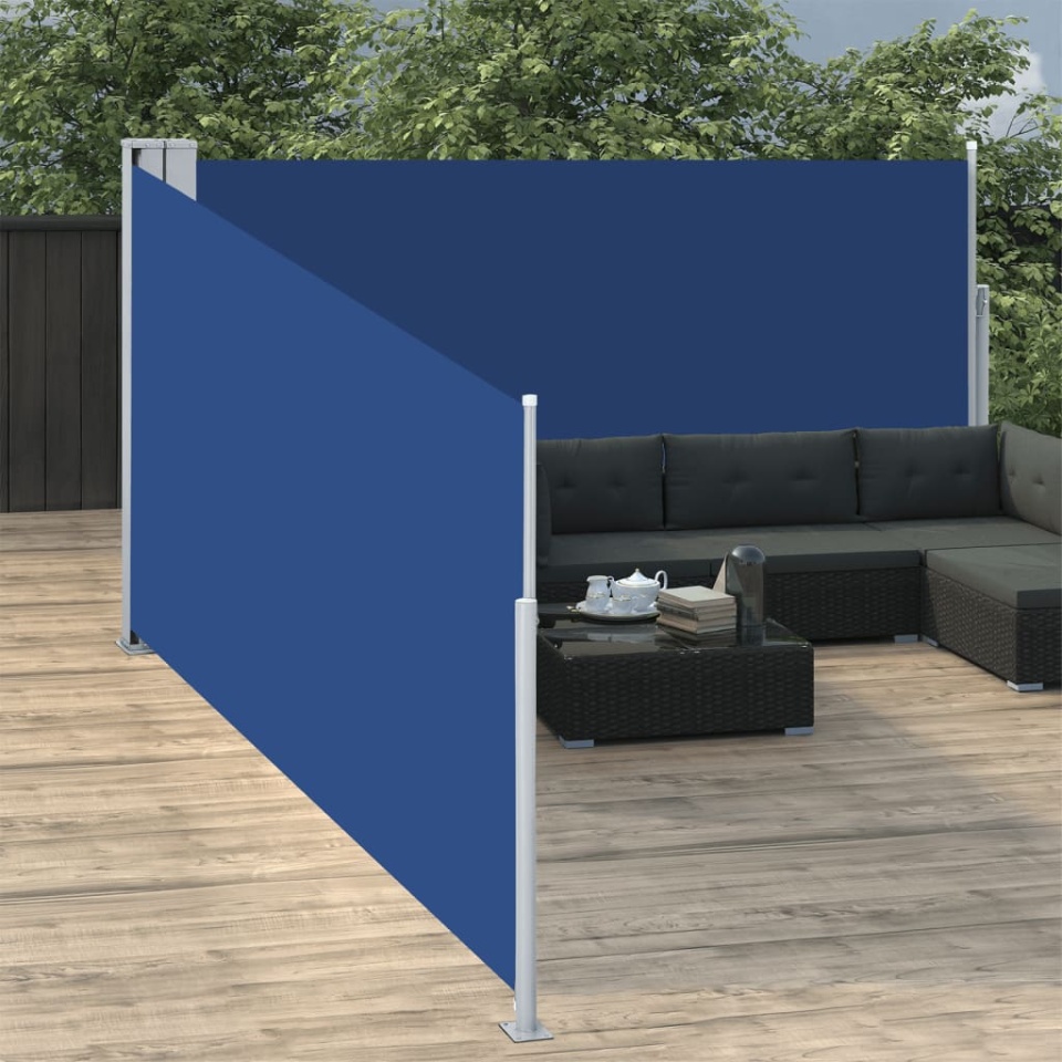 Copertină laterală retractabilă, albastru, 140 x 1000 cm - 2 | YEO