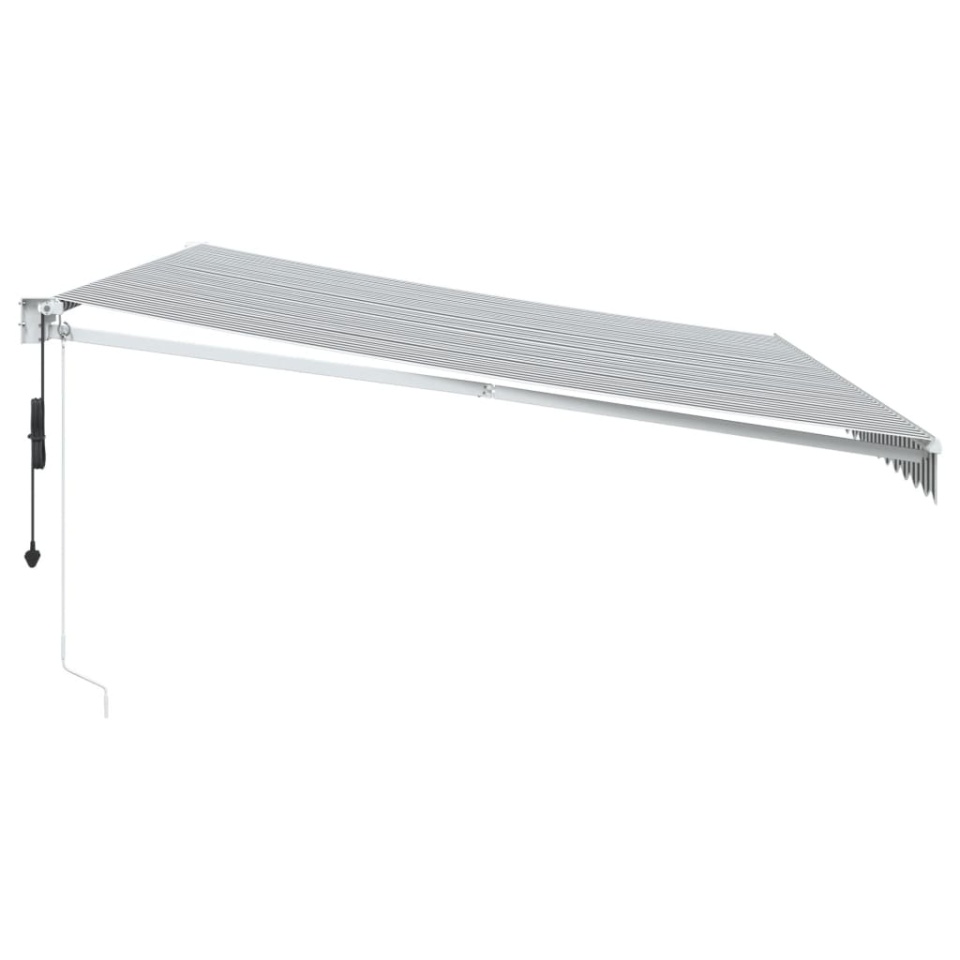 Copertină retractabilă antracit/alb, 5x3 m, textil/aluminiu - 3 | YEO