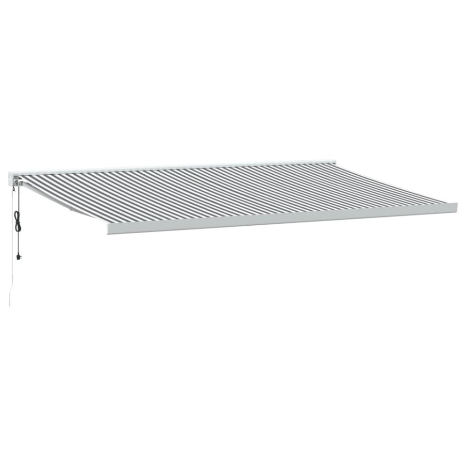 Copertină retractabilă antracit/alb, 5x3 m, textil/aluminiu - 1 | YEO