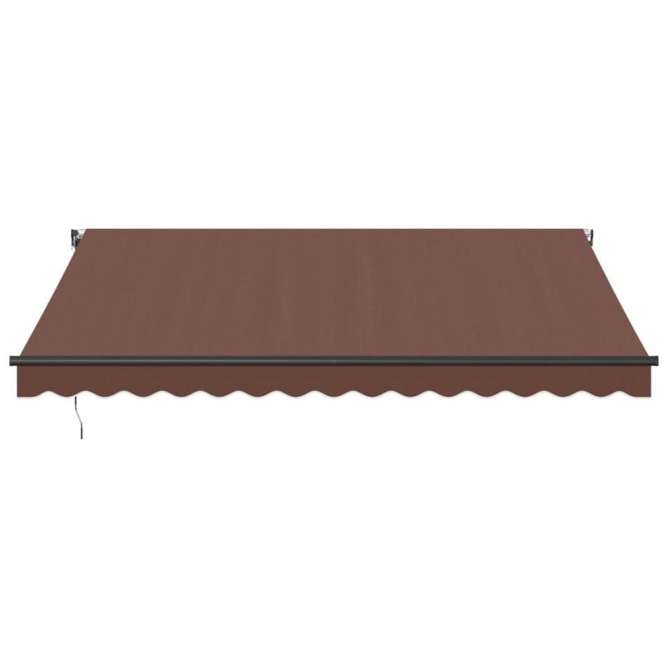 Copertina retractabilă automat cu LED-uri, maro, 400x350 cm - 3 | YEO