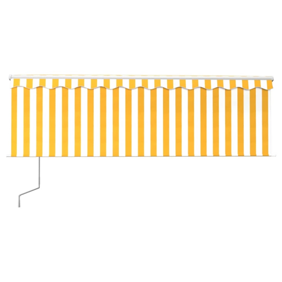 Copertină retractabilă automat cu stor, galben&alb, 4x3 m - 2 | YEO