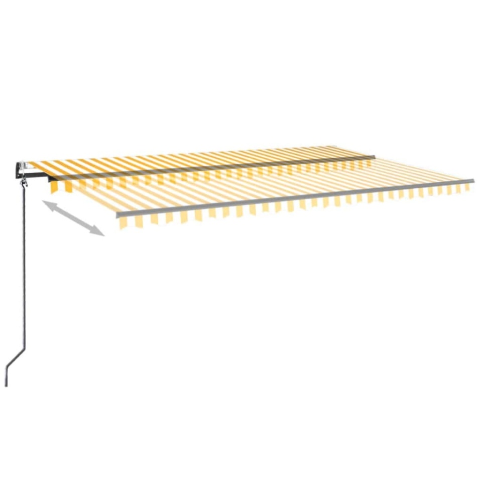 Copertină retractabilă automat, galben și alb, 500x350 cm - 2 | YEO