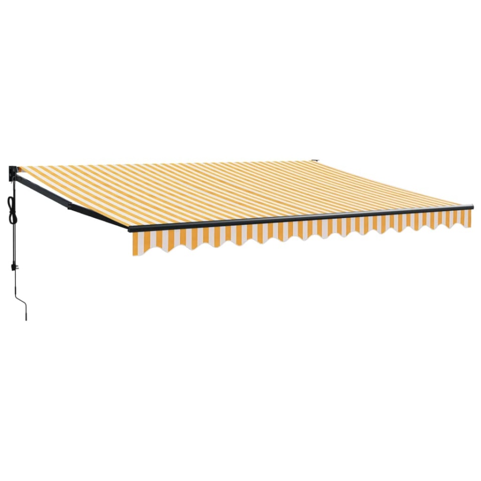Copertină retractabilă automată, galben și alb, 4,5x3 m - 1 | YEO