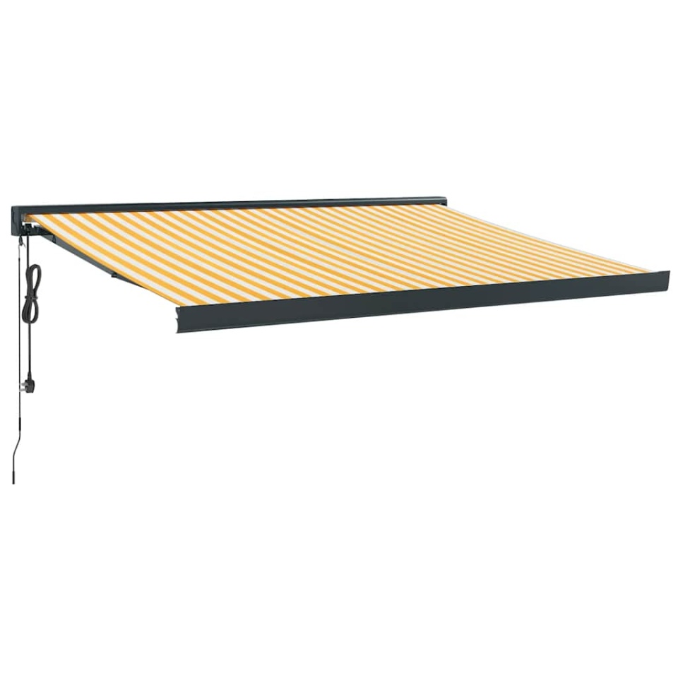 Copertină retractabilă, galben/alb, 3,5x2,5 m, textil/aluminiu - 1 | YEO