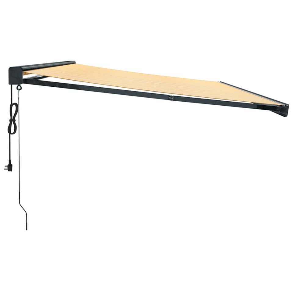 Copertină retractabilă, galben/alb, 5x3 m, textil/aluminiu - 3 | YEO