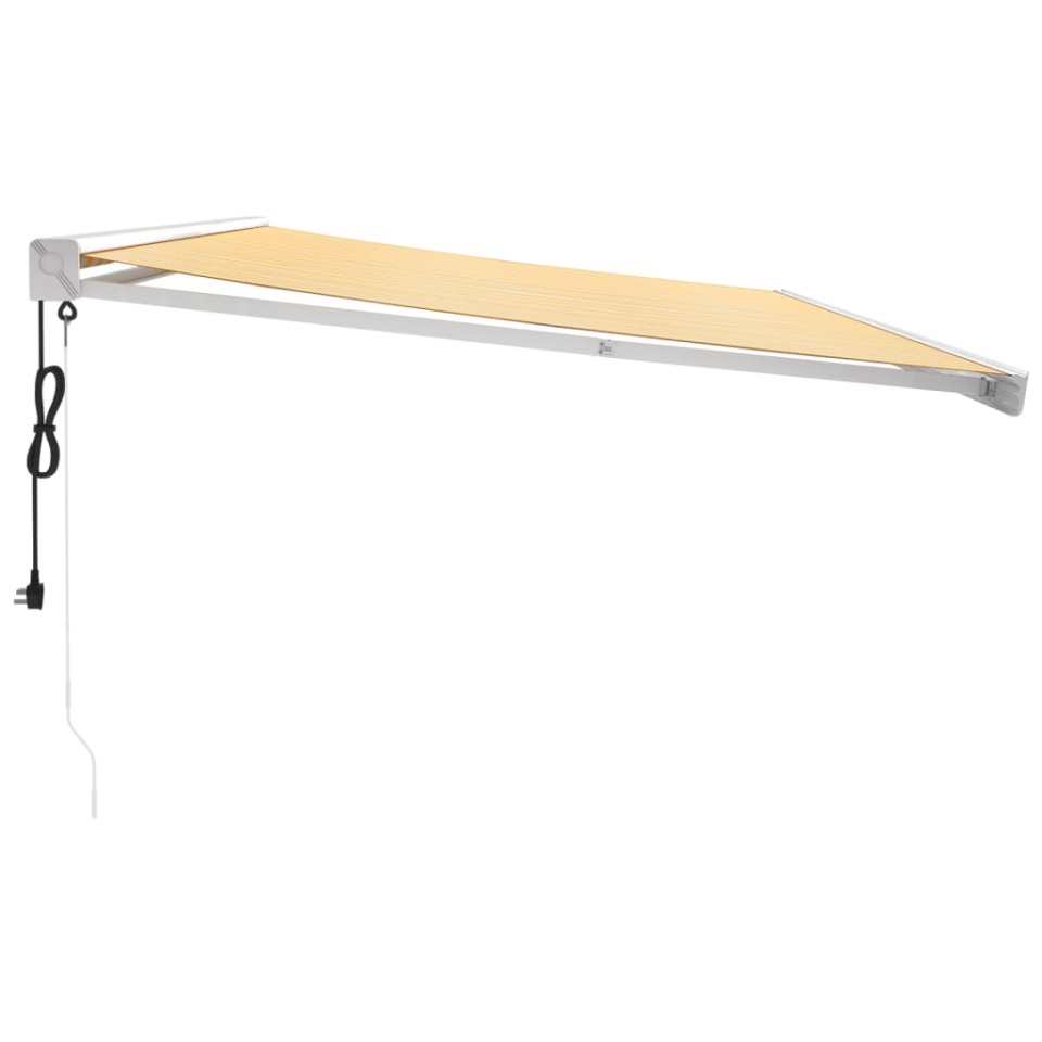 Copertină retractabilă, galben/alb, 5x3 m, textil/aluminiu - 3 | YEO