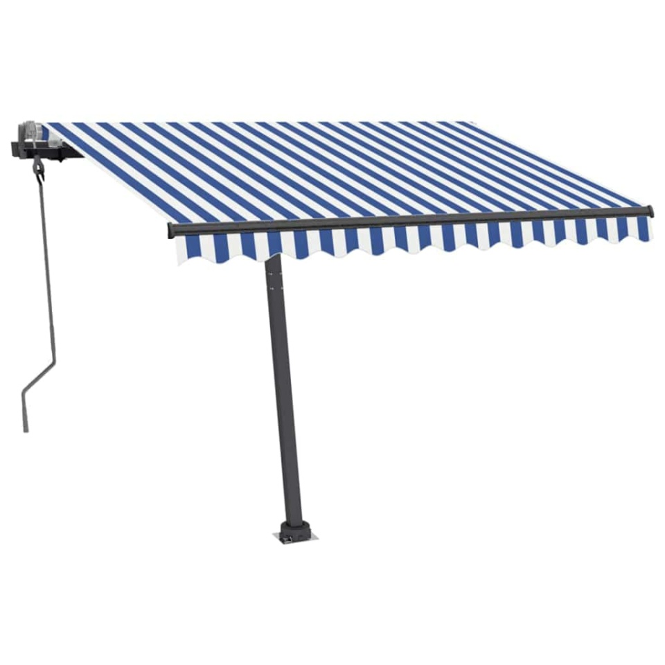Copertină retractabilă manual cu LED albastru și alb 300x250 cm - 3 | YEO