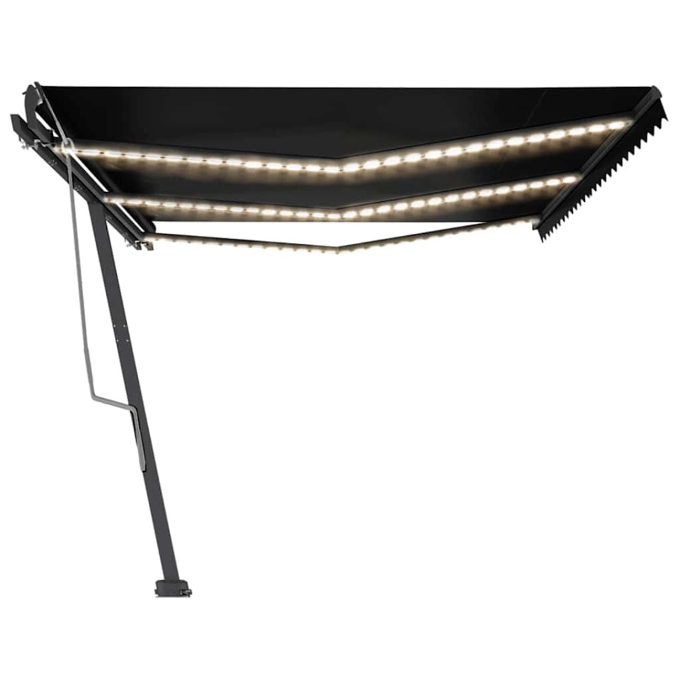 Copertină retractabilă manual cu LED, antracit, 600x300 cm - 3 | YEO