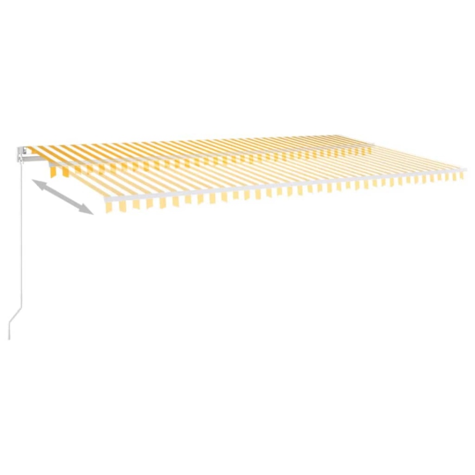 Copertină retractabilă manual cu LED, galben și alb, 600x300 cm - 3 | YEO