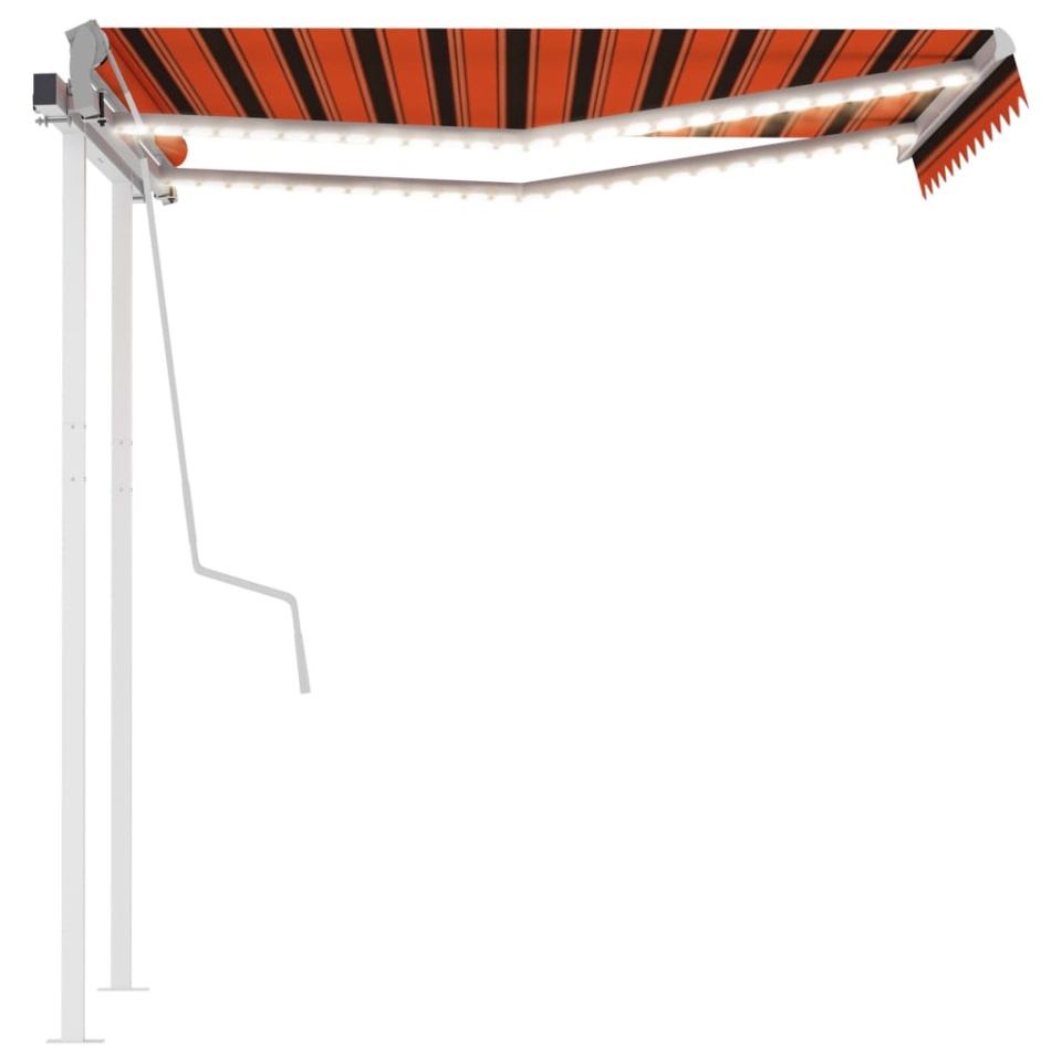 Copertină retractabilă manual cu LED, portocaliu&maro 3,5x2,5 m - 1 | YEO