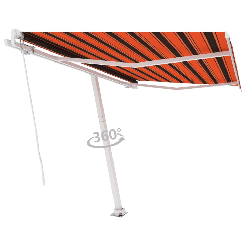 Copertină retractabilă manual, portocaliu/maro, 300x250 cm - 2 | YEO