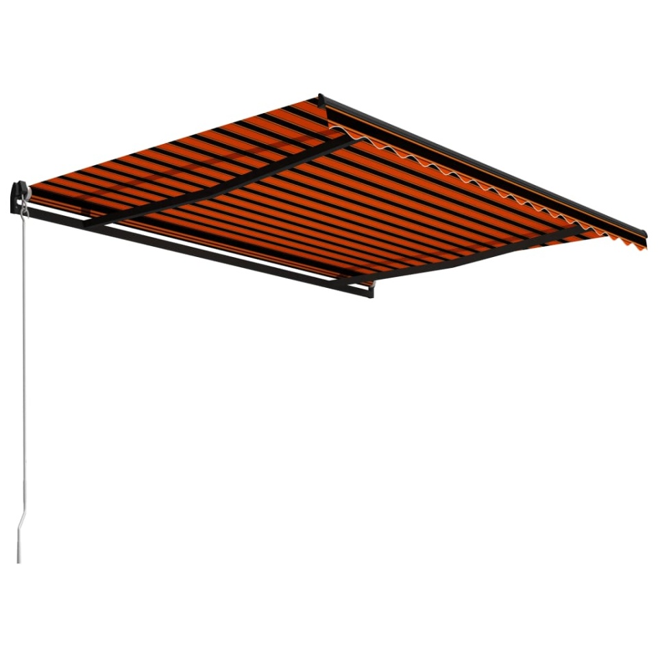 Copertină retractabilă manual, portocaliu & maro, 450x300 cm - 2 | YEO