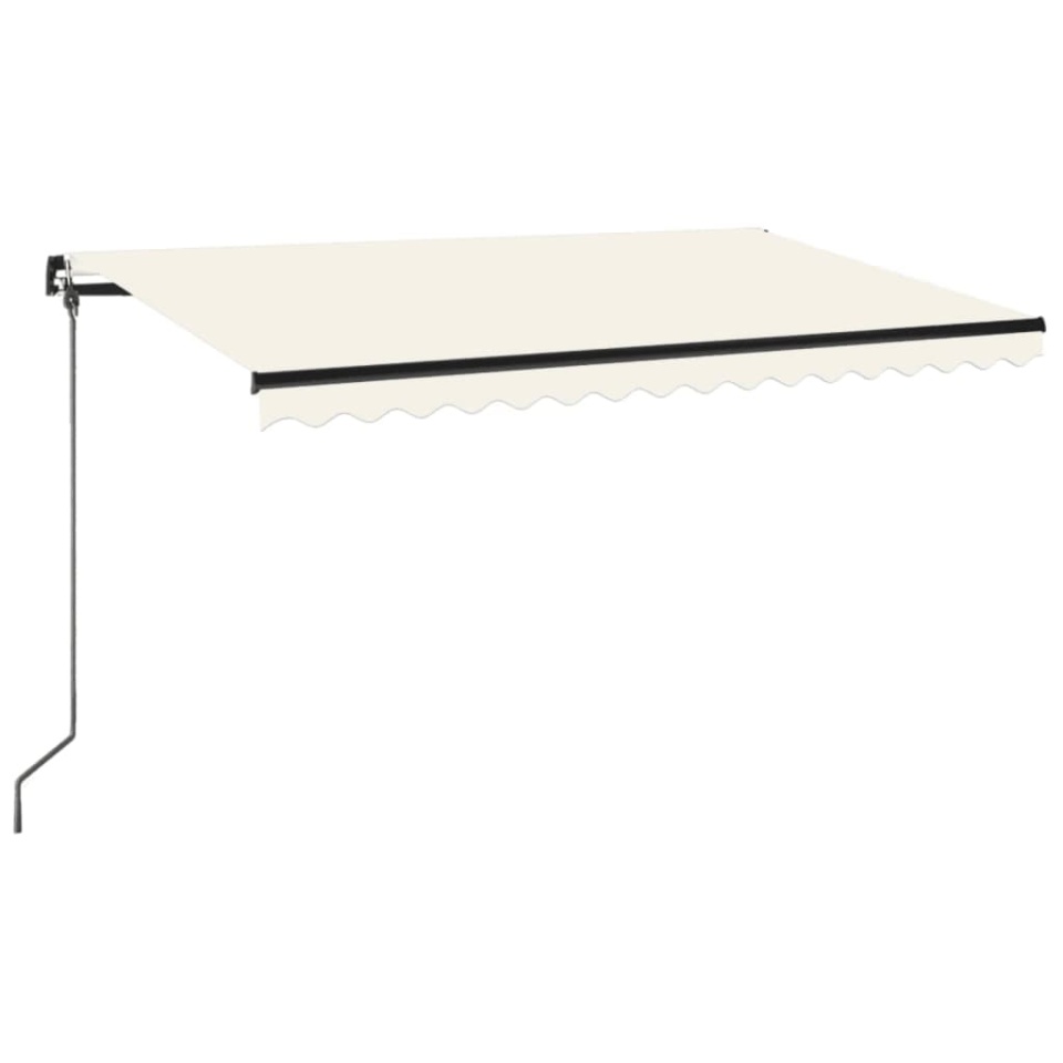 Copertină retractabilă manuală, cu LED, crem, 400x350 cm - 1 | YEO