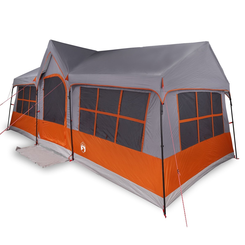 Cort camping cu feronerie Gri și Portocaliu 12-Persoane Impermeabil - 2 | YEO