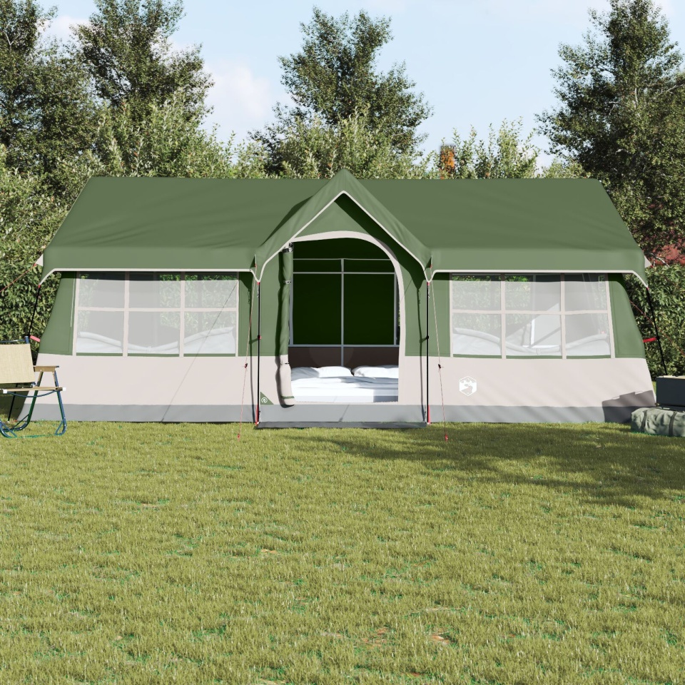 Cort de Camping cu Feronerie Verde pentru 12 Persoane Rezistent la Apă - 3 | YEO