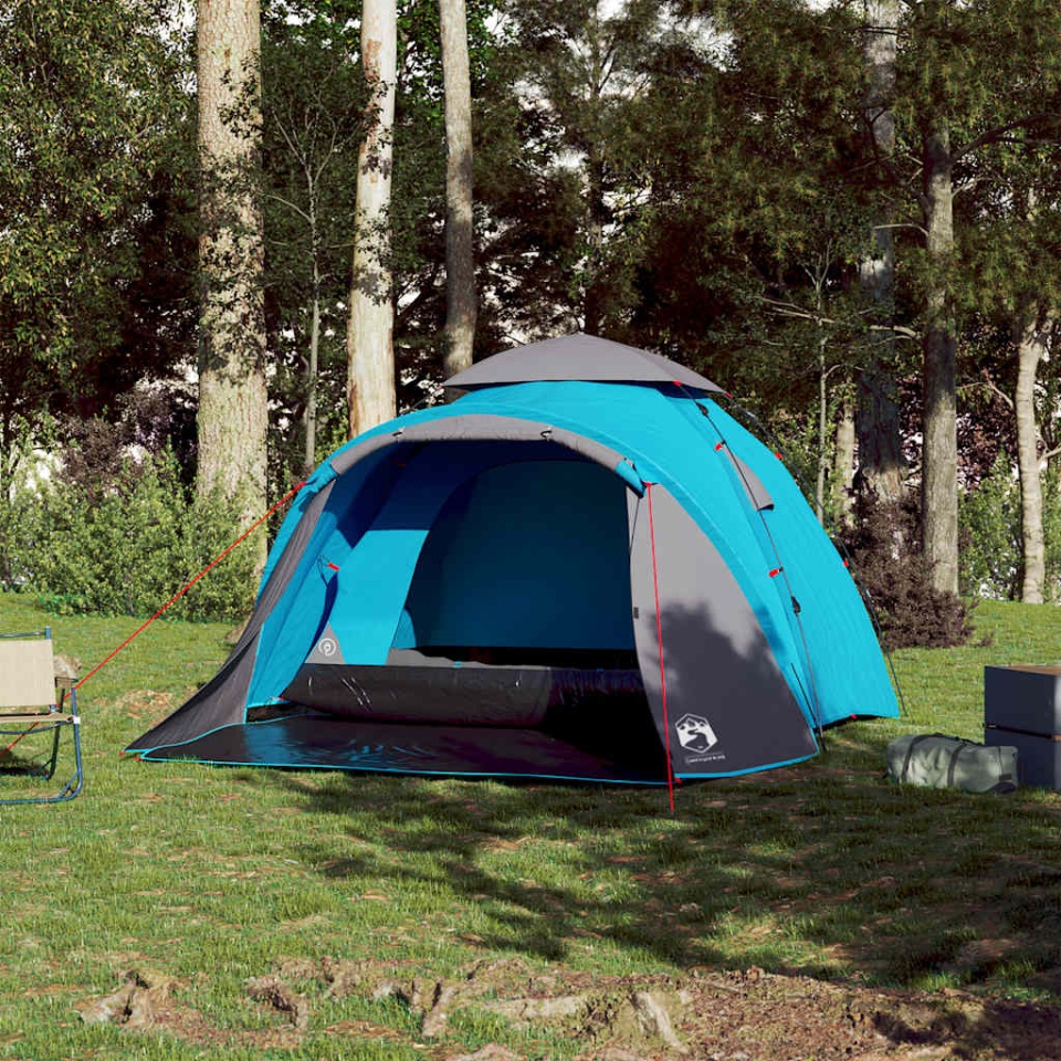 Cort de camping cupolă 3 persoane, setare rapidă, albastru - 2 | YEO