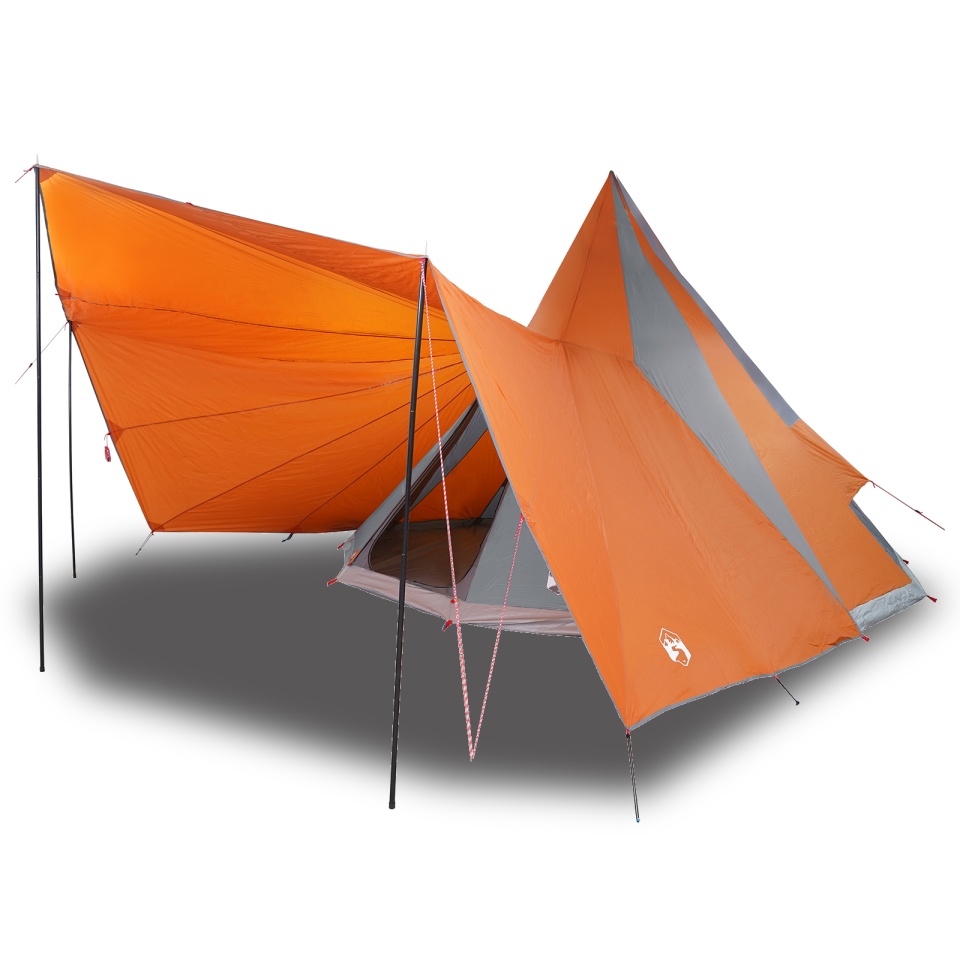 Cort de Familie Tipi Gri și Portocalie 12 Persoane Waterproof - 2 | YEO