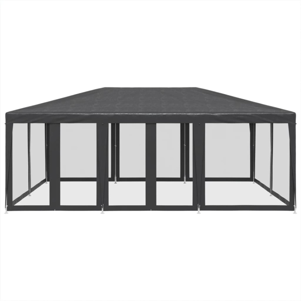 Cort de petrecere cu 10 pereți din plasă, antracit, 6x4 m, HDPE - 2 | YEO
