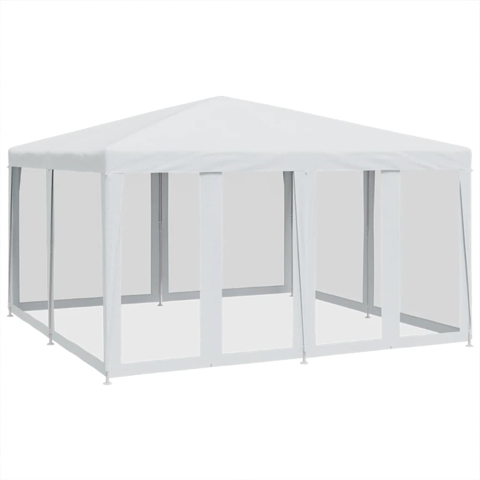 Cort de petrecere cu 4 pereți din plasă, alb, 4x4 m, HDPE - 1 | YEO