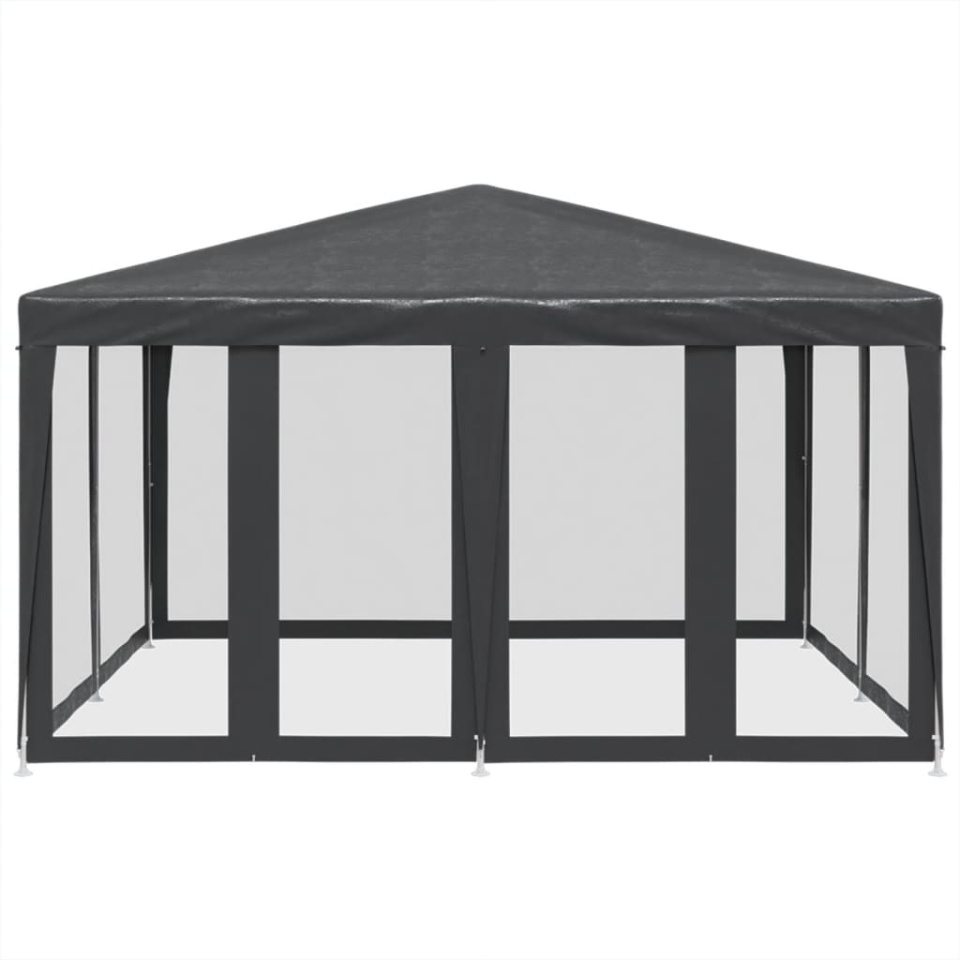 Cort de petrecere cu 8 pereți din plasă, antracit, 4x4 m, HDPE - 2 | YEO