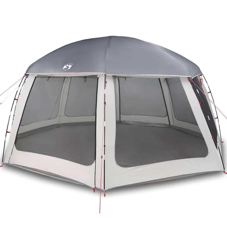 Cort de piscină cu pereți detașabili și plasă gri 612x612 cm - 1 | YEO