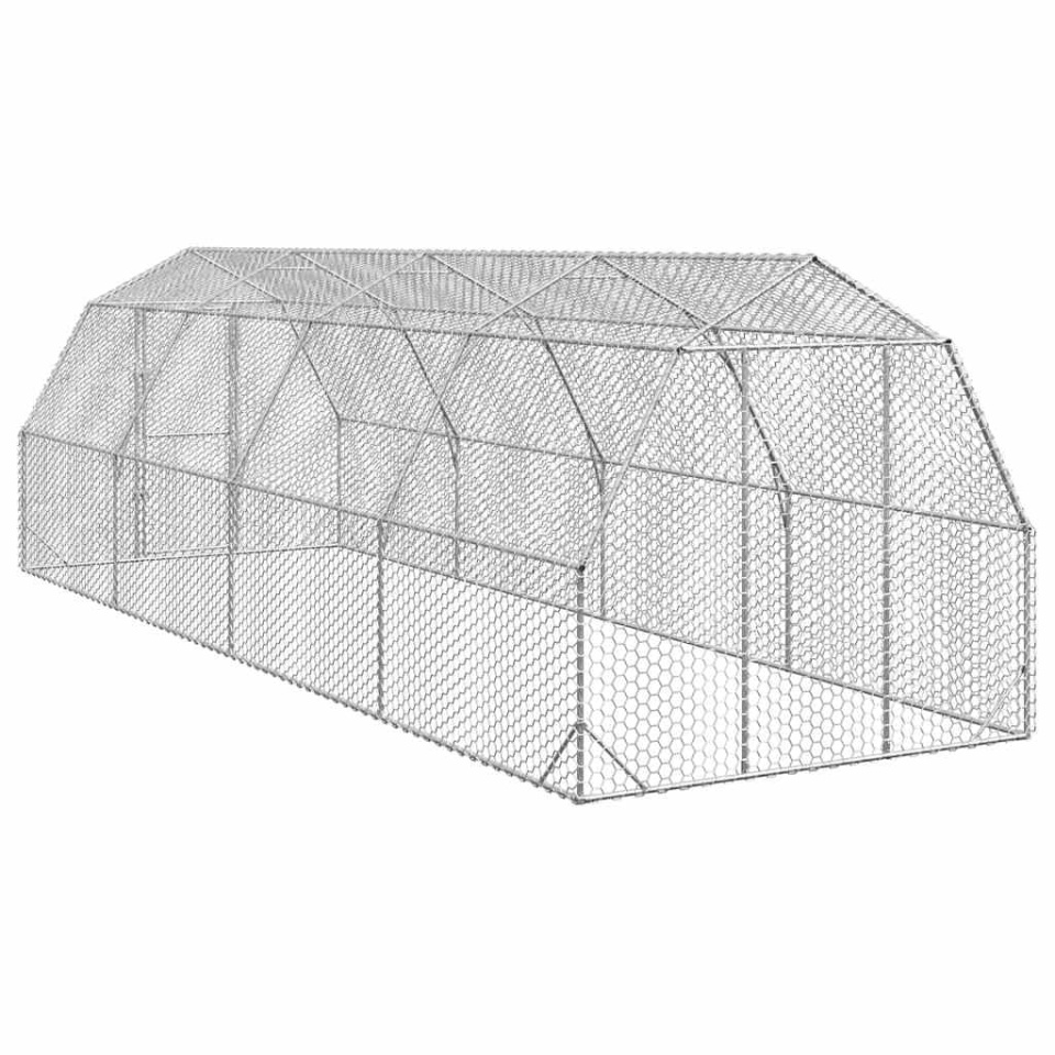 Coteț de păsări 2,5x8x2,25 m Oțel galvanizat