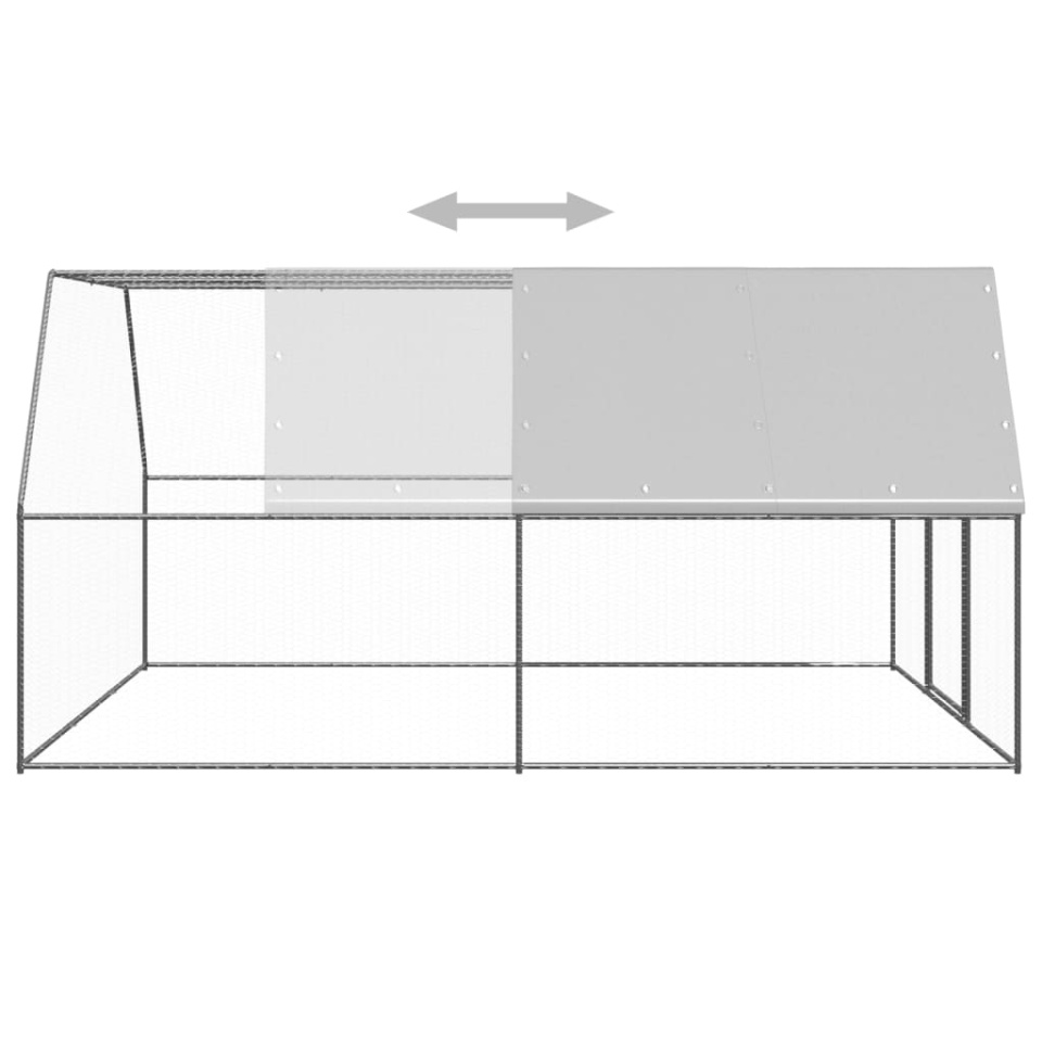 Coteț de păsări pentru exterior, 3x4x2 m, oțel zincat - 3 | YEO