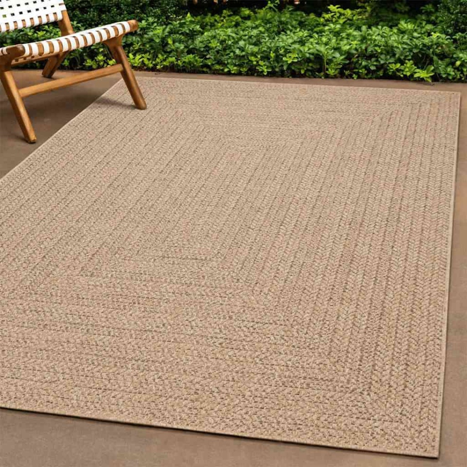 Covor ZIZUR aspect iută, 240x240cm, pentru interior și exterior