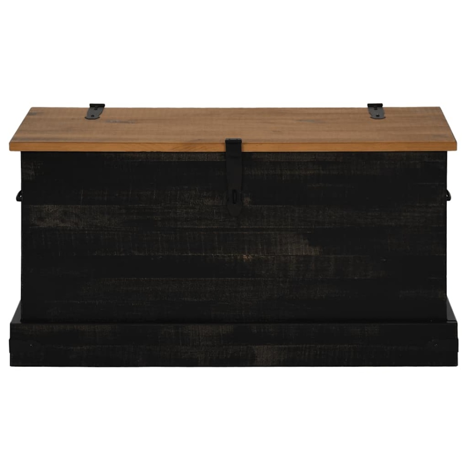 Cufă de depozitare HALDEN Negru 91x48x47 cm Lemn masiv de pin - 2 | YEO