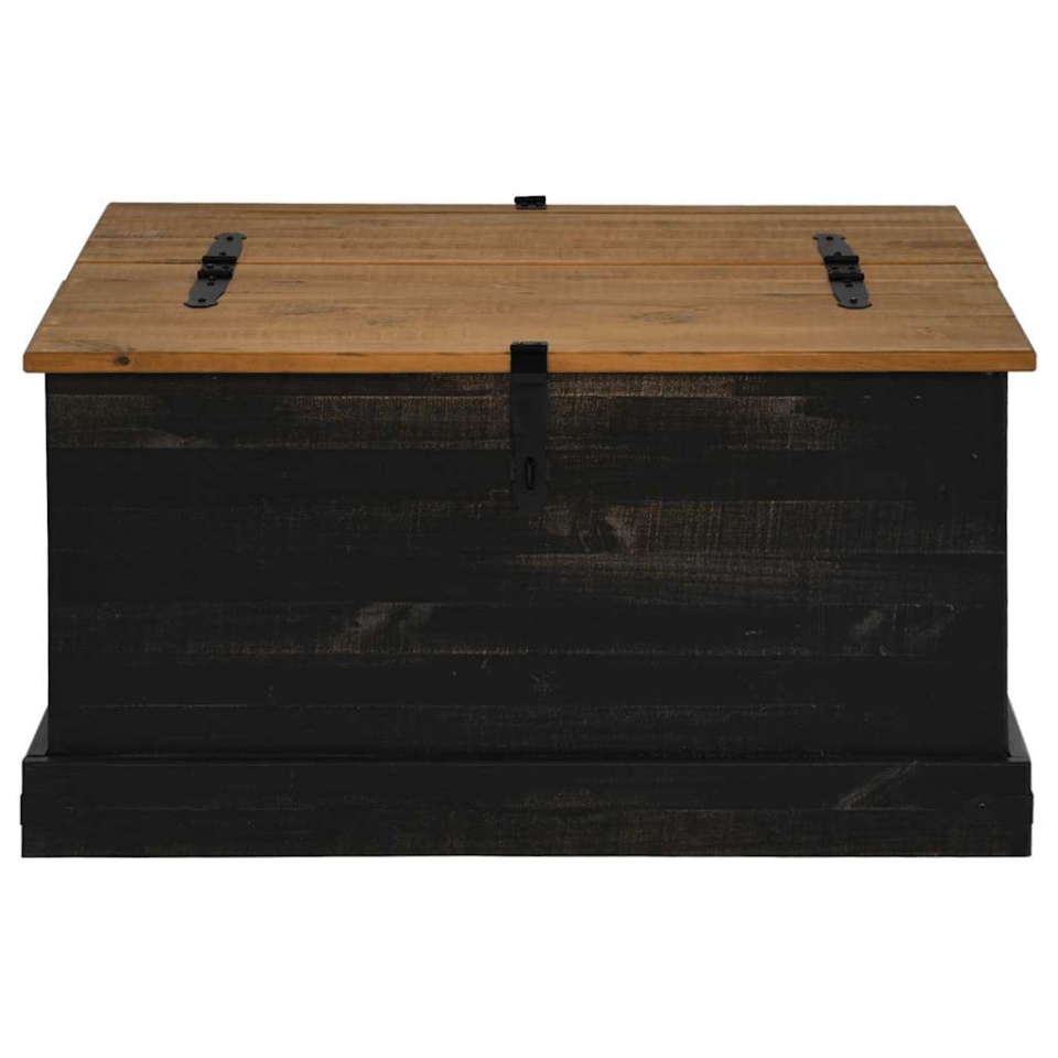 Cufă de depozitare HALDEN Negru 91x91x47 cm Lemn masiv de pin - 2 | YEO