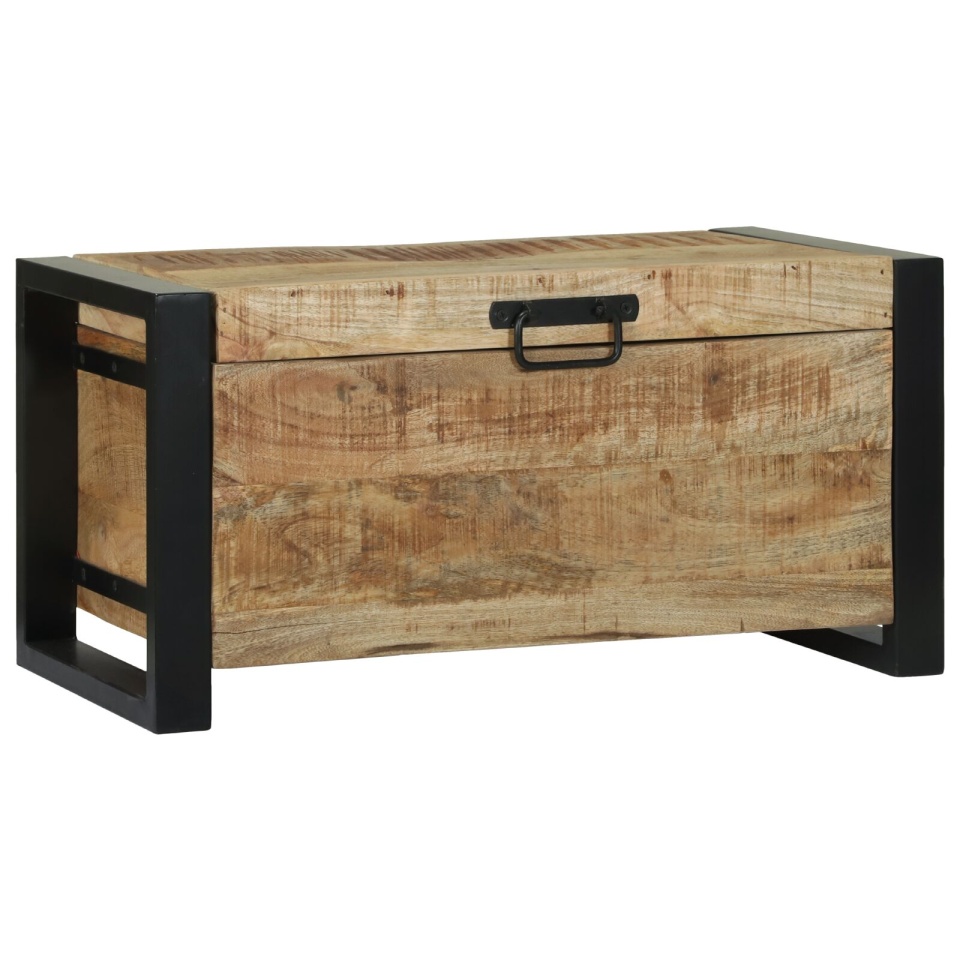 Cufere de depozitare 60x30x30cm din lemn masiv de mango și metal - 1 | YEO