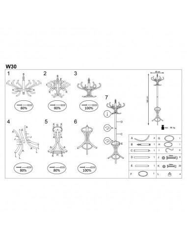 Cuier pom lemn curbat HM W30 fag - 2 | YEO