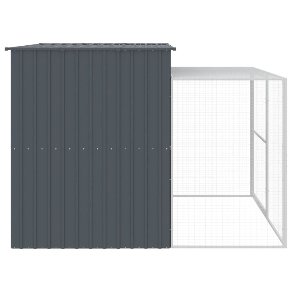 Cușcă de câine cu țarc antracit 214x253x181 cm oțel galvanizat - 3 | YEO