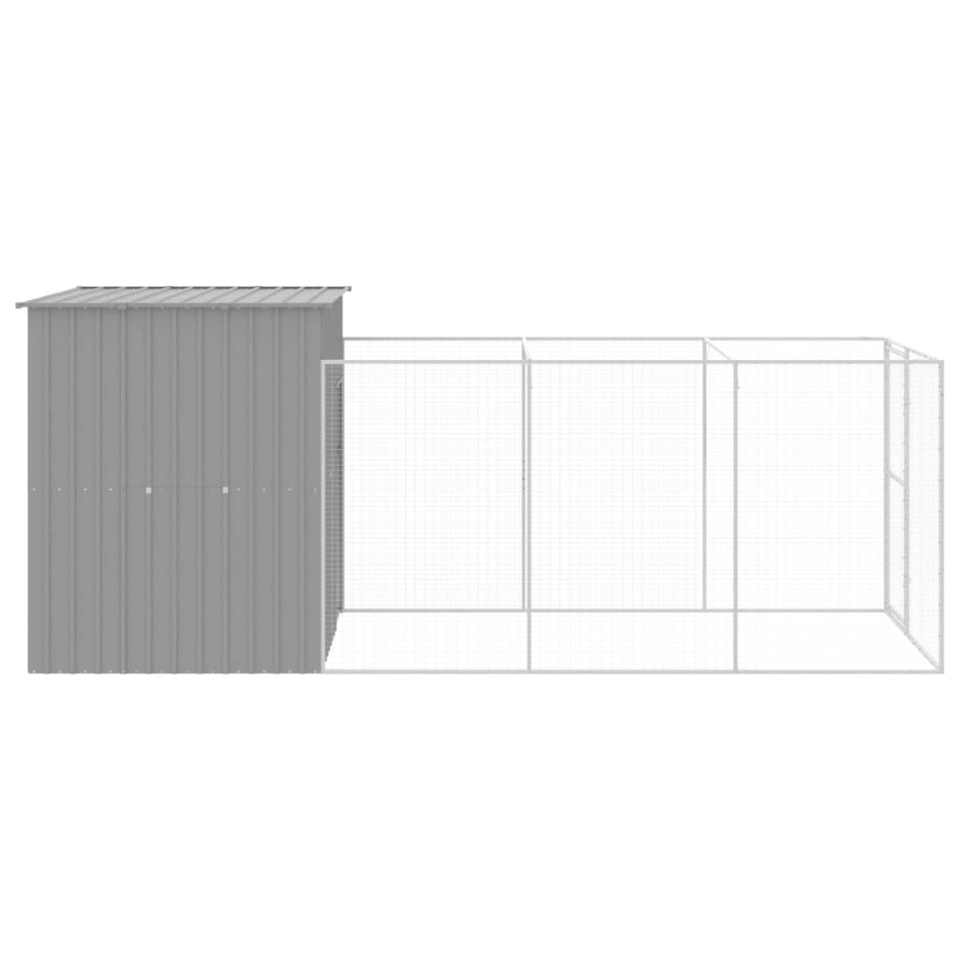 Cușcă de câine & țarc gri deschis 165x455x181cm oțel galvanizat - 3 | YEO