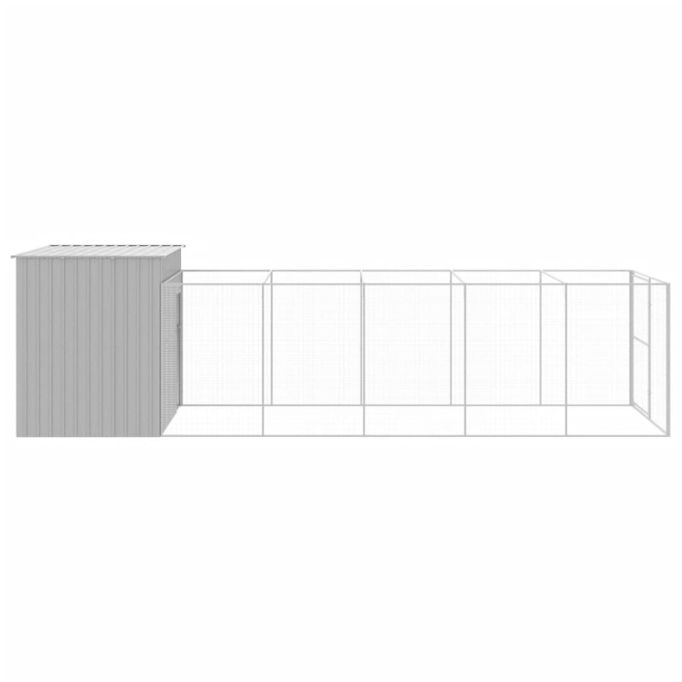 Cușcă de câine & țarc gri deschis 214x661x181cm oțel galvanizat - 3 | YEO