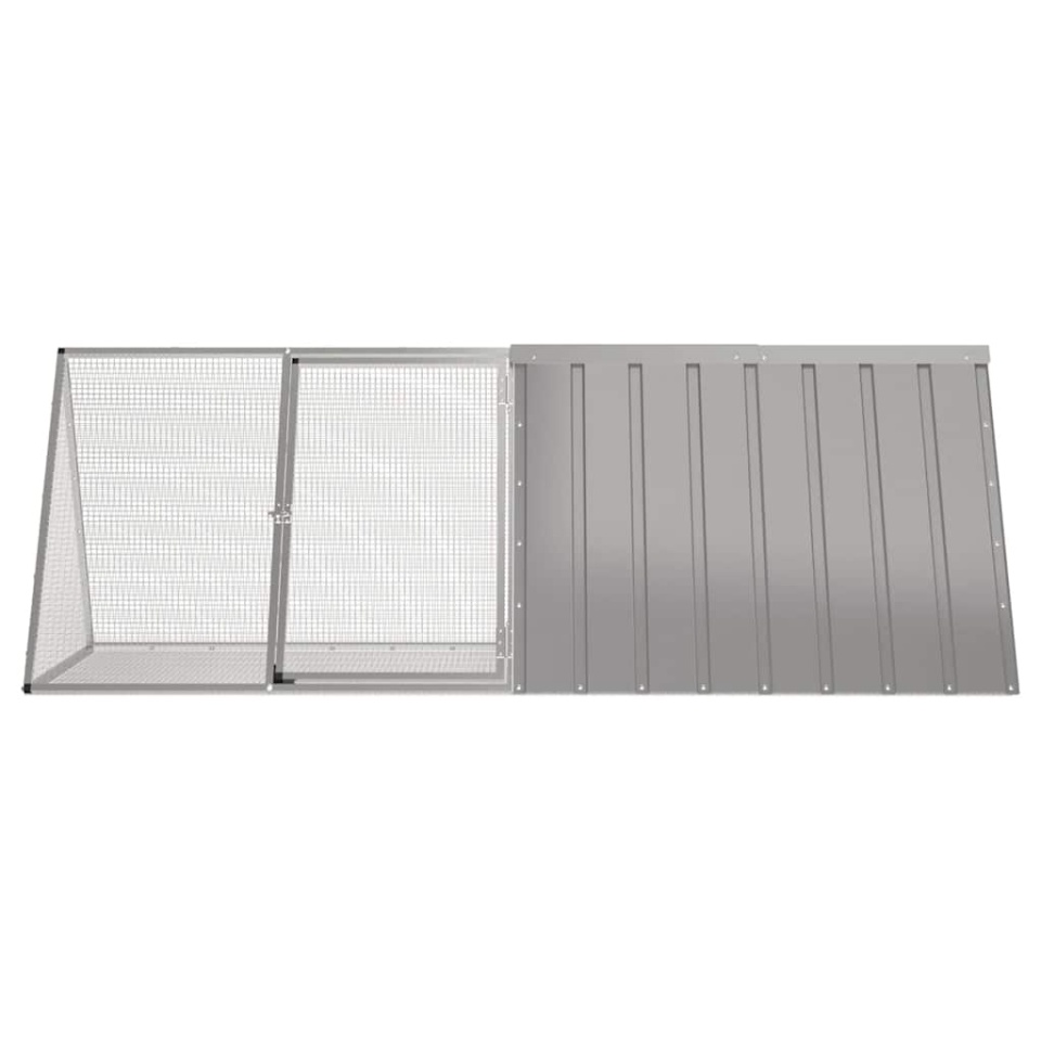 Cușcă pentru iepuri, gri, 201,5x80,5x71 cm, oțel galvanizat - 2 | YEO