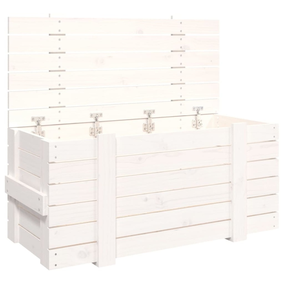 Cutie de depozitare, alb, 91x40,5x42 cm, lemn masiv de pin - 1 | YEO
