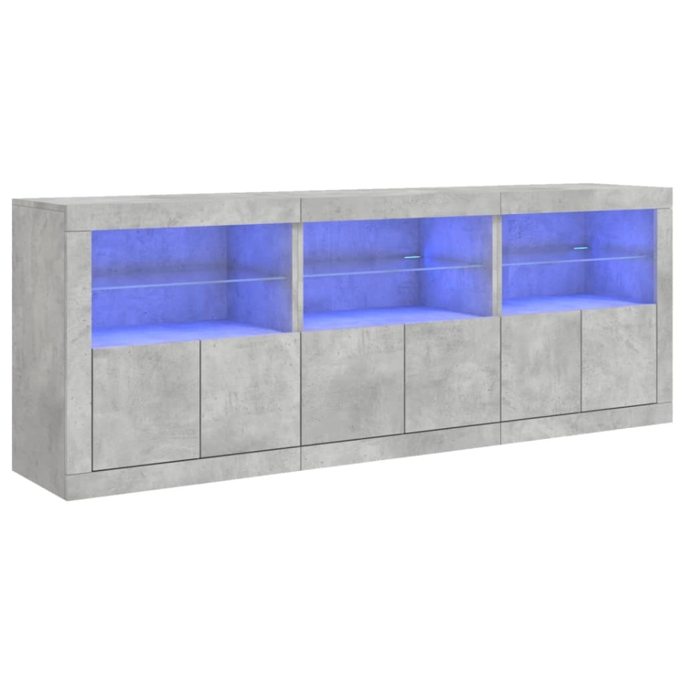 Dulap cu lumini LED, gri beton, 181,5x37x67 cm - 1 | YEO
