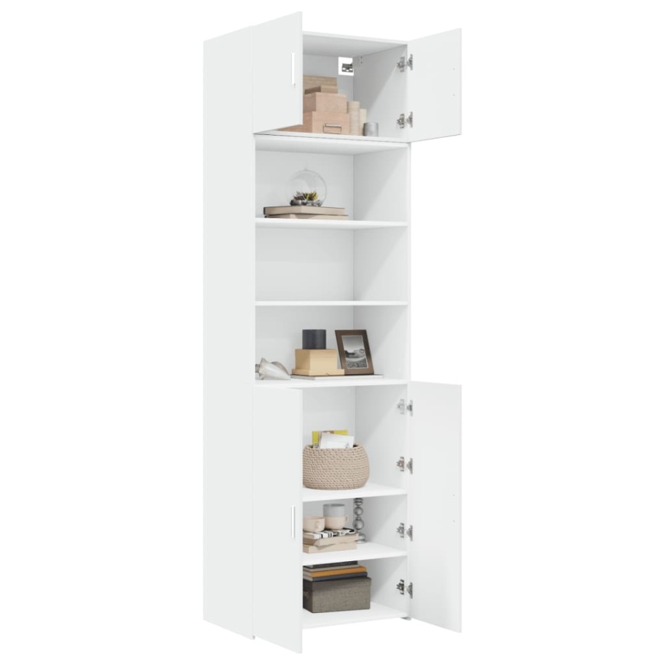 Dulap de depozitare, alb, 70x42,5x225 cm, lemn prelucrat - 2 | YEO