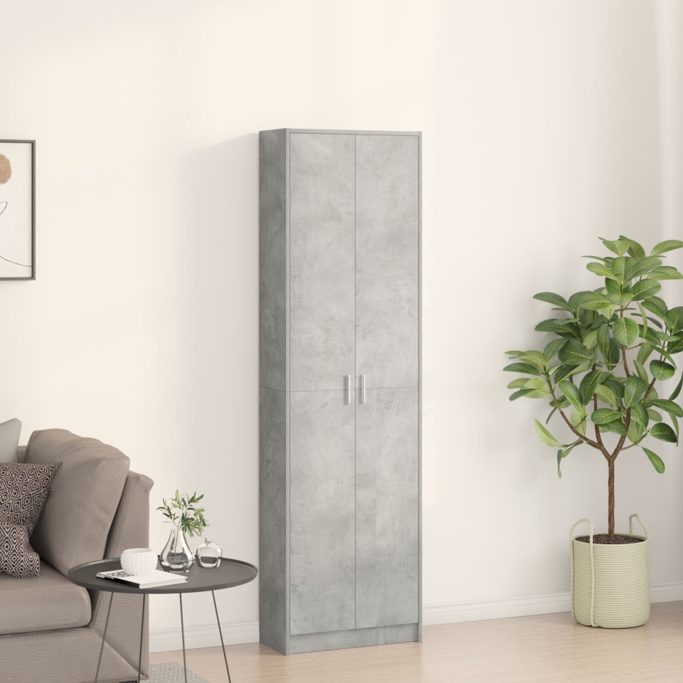 Dulap Gri Concret 55x25x189 cm din Lemn Ingineresc - 3 | YEO