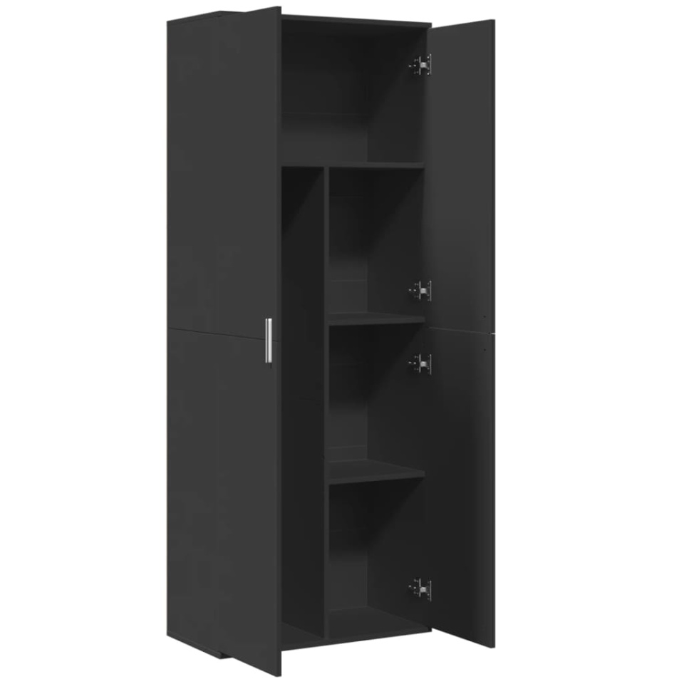 Dulap înalt, negru, 70x35x180 cm, lemn prelucrat - 4 | YEO