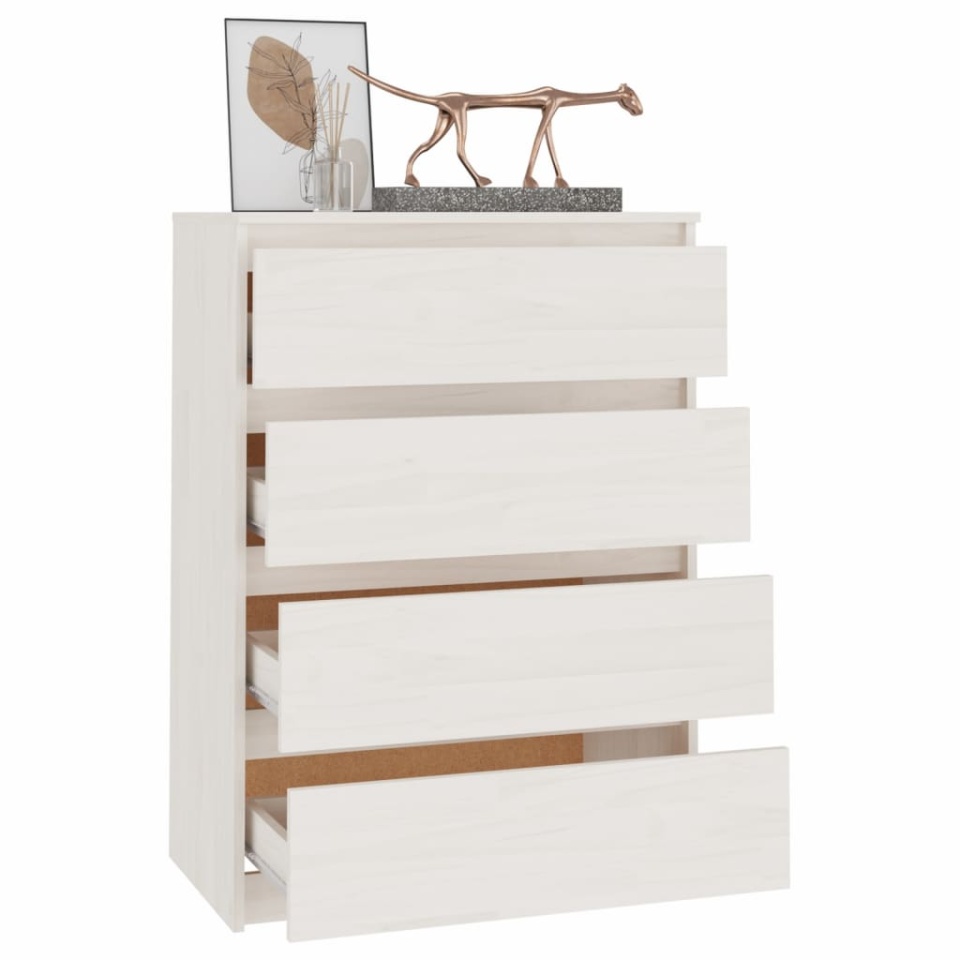 Dulap lateral, alb, 60x36x84 cm, lemn masiv de pin - 4 | YEO