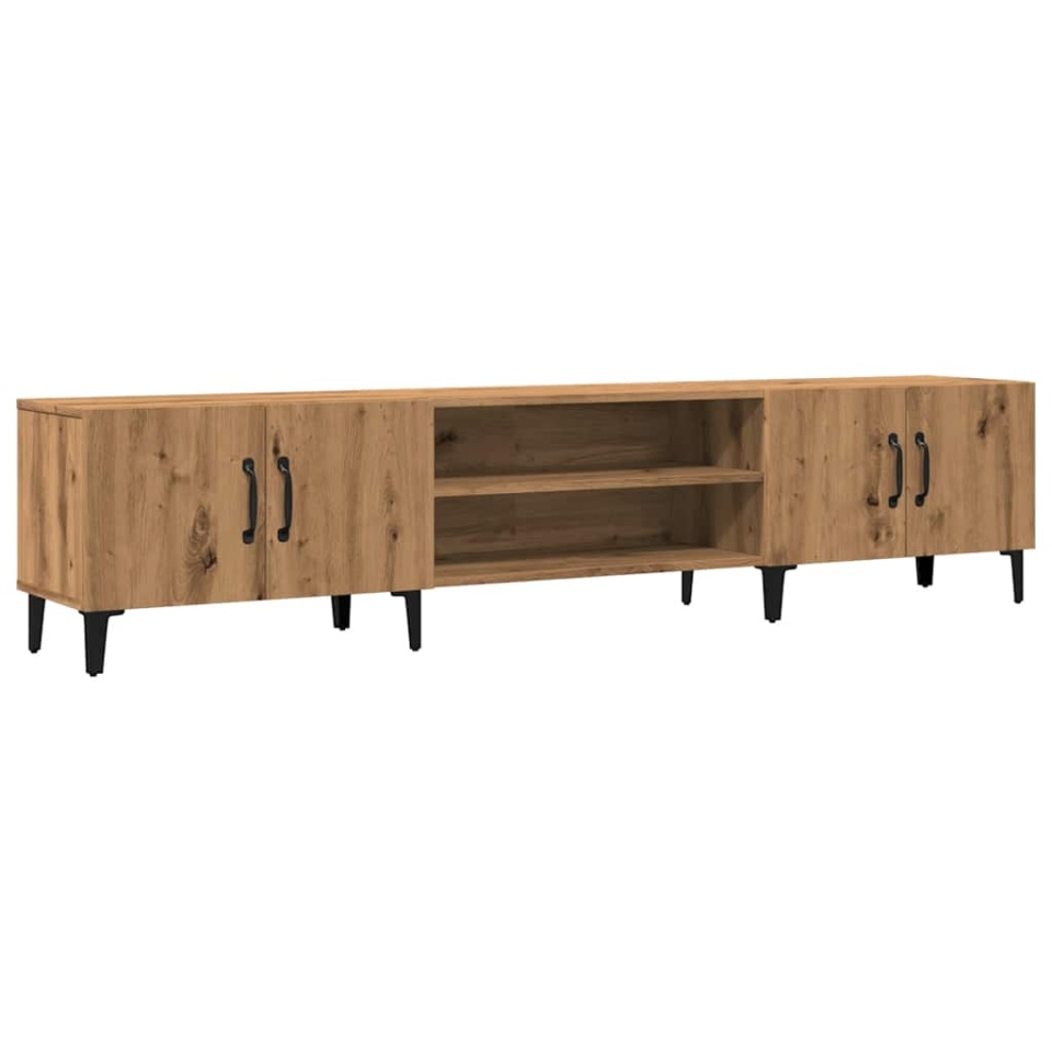 Dulap TV, stejar artizanal, 180x31,5x40 cm, lemn prelucrat - 1 | YEO