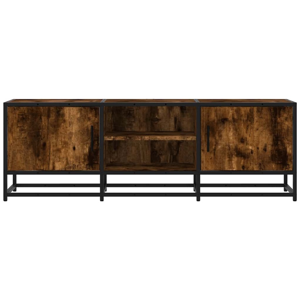 Dulap TV stejar fumuriu, 120x35x41 cm lemn prelucrat și metal - 3 | YEO