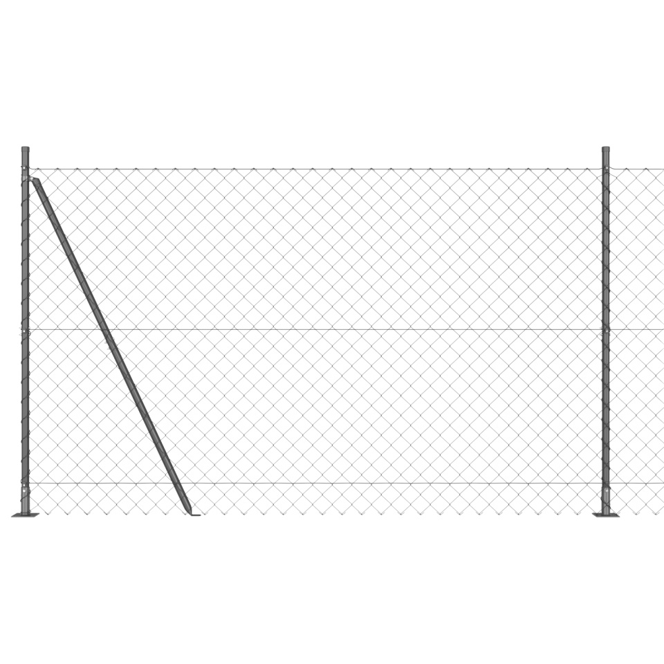 Ecran de lanț cu 7 stâlpi flansați 1.5x10 m din oțel galvanizat - 1 | YEO