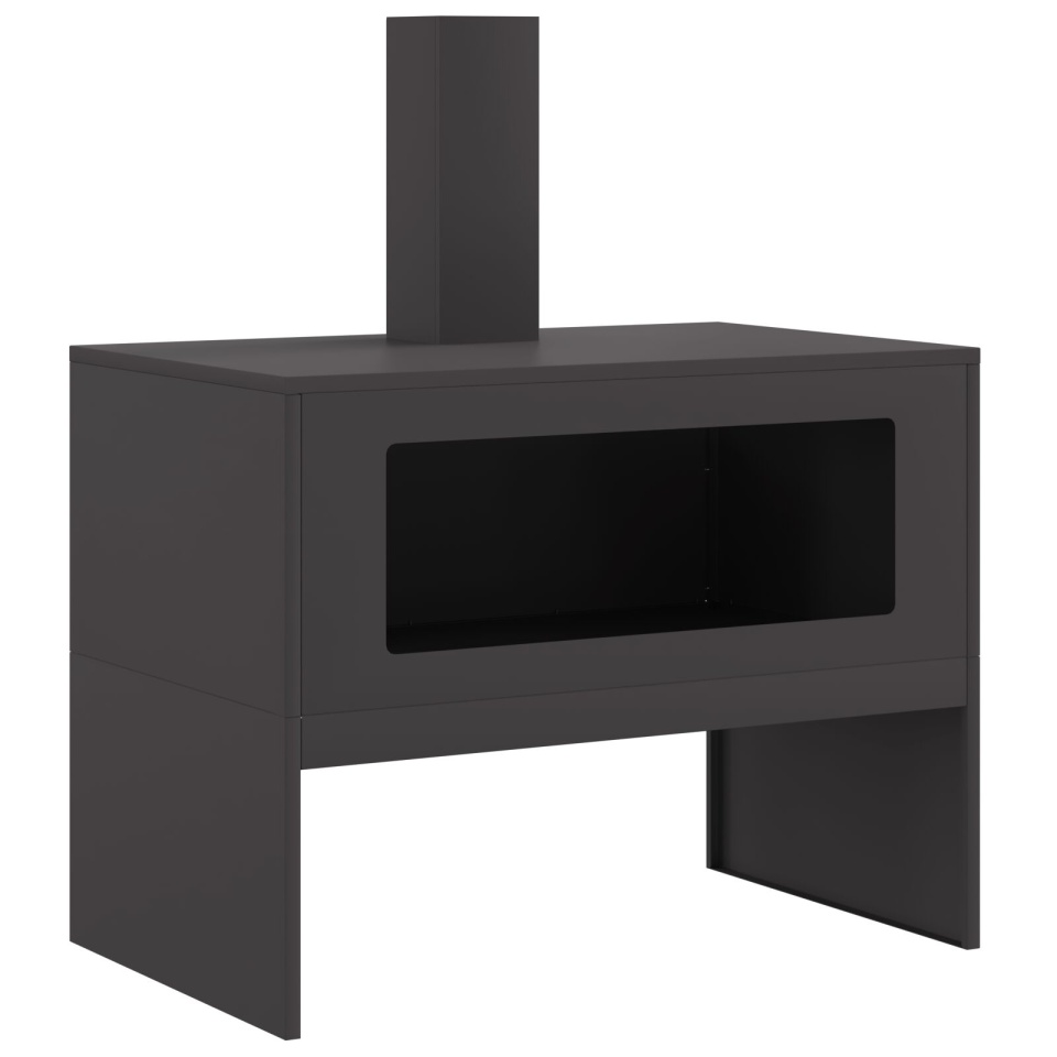 Focar cu coș de fum Negru 80x50x96 cm Oțel - 1 | YEO