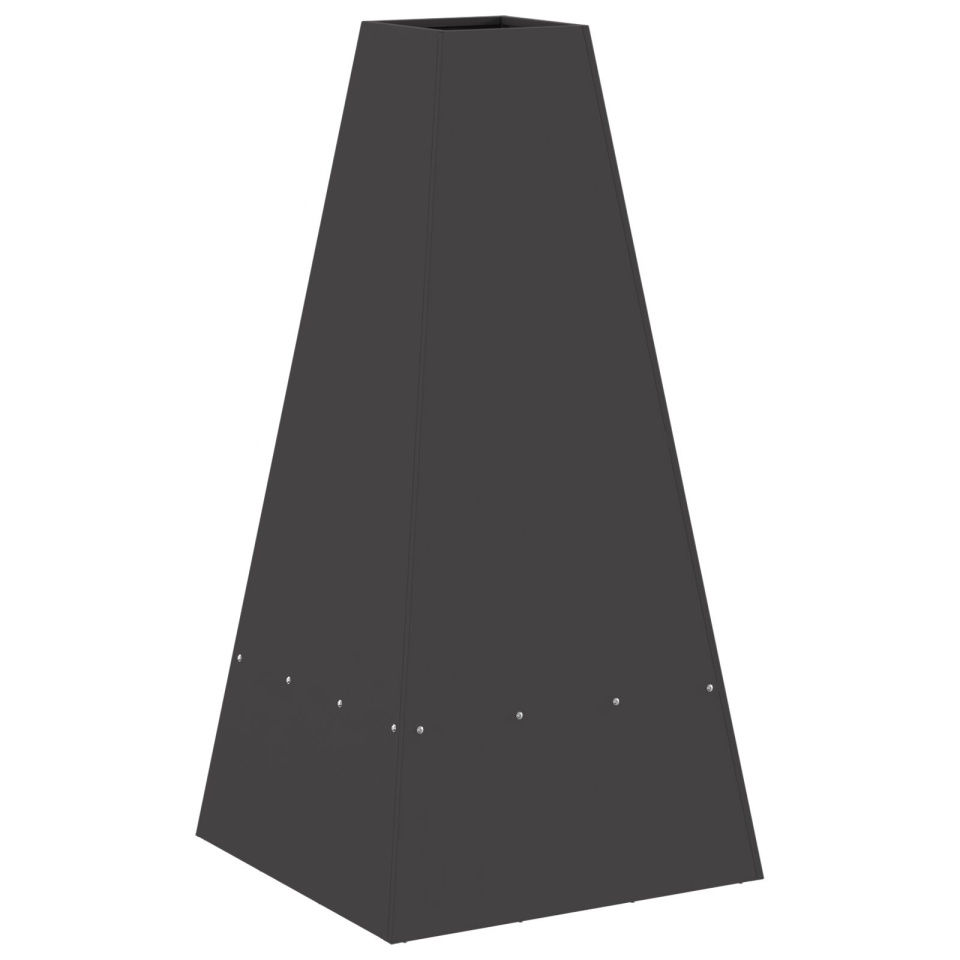 Focar cu depozit pentru lemne Negru 50x50x100 cm Oțel - 2 | YEO