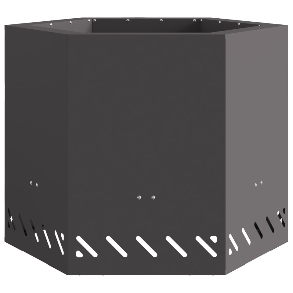 Focar Fără Fum Hexagonal Negru 58x58x51 cm Oțel - 3 | YEO